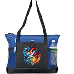 Elemental Heart Zippered Tote Bag Blue