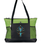 Mad Science Zippered Tote Bag Green