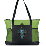 Mad Science Zippered Tote Bag Green