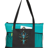 Mad Science Zippered Tote Bag Turquoise